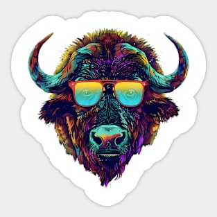 Buff Up Your Brains: The Bison Bookworm! Sticker